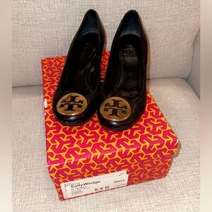 Tory Burch black sally wedge